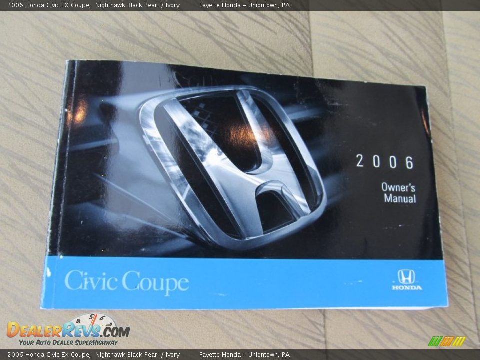 2006 Honda Civic EX Coupe Nighthawk Black Pearl / Ivory Photo #17