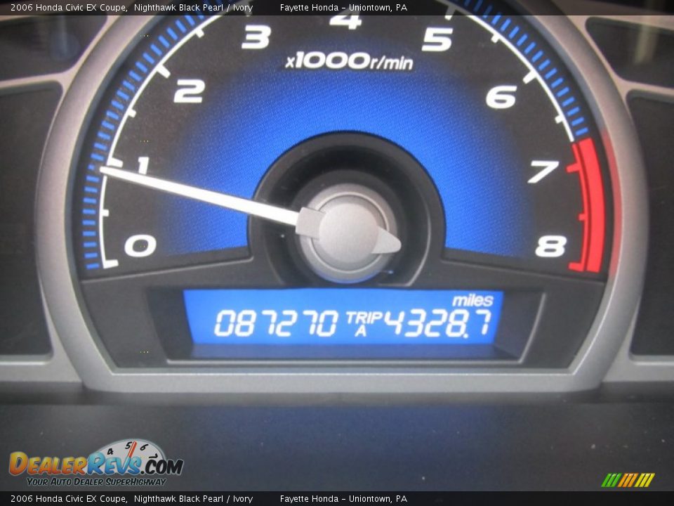 2006 Honda Civic EX Coupe Nighthawk Black Pearl / Ivory Photo #20
