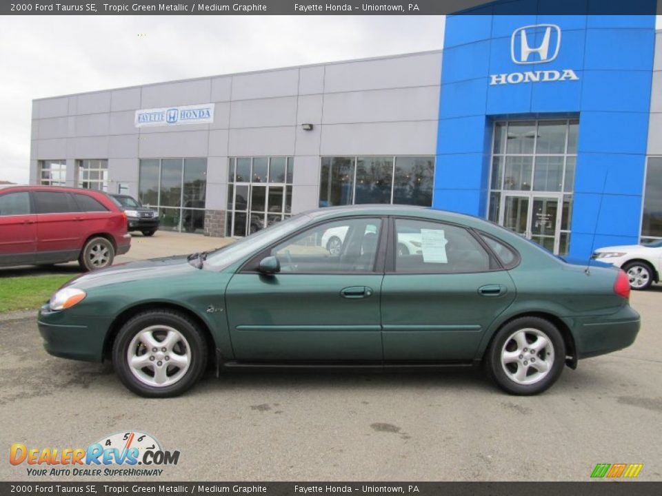 2000 Ford Taurus SE Tropic Green Metallic / Medium Graphite Photo #2