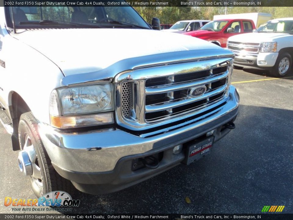 2002 Ford F350 Super Duty Lariat Crew Cab 4x4 Dually Oxford White / Medium Parchment Photo #29