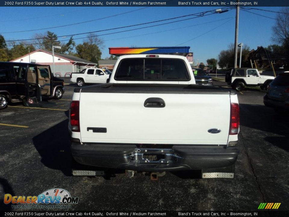 2002 Ford F350 Super Duty Lariat Crew Cab 4x4 Dually Oxford White / Medium Parchment Photo #32