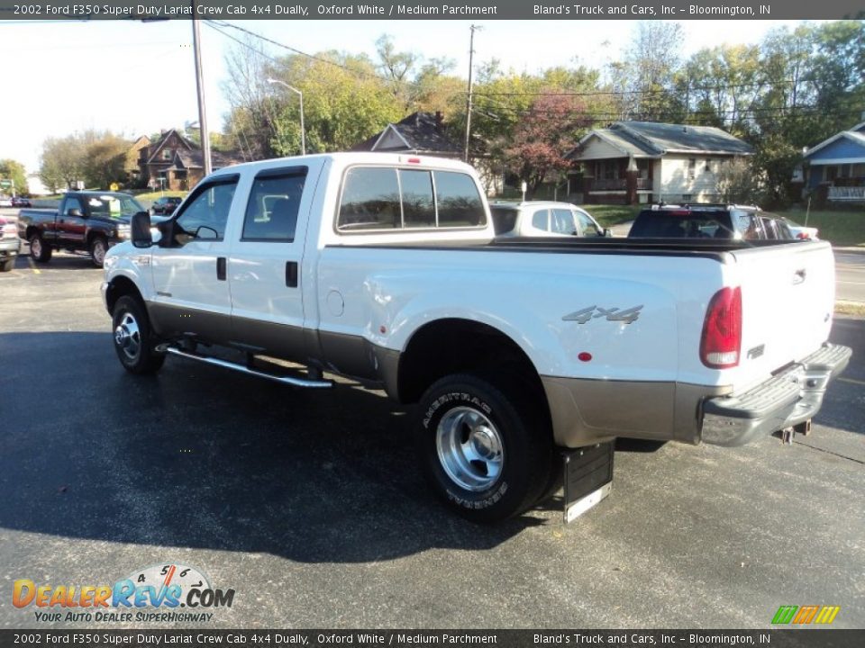 2002 Ford F350 Super Duty Lariat Crew Cab 4x4 Dually Oxford White / Medium Parchment Photo #33