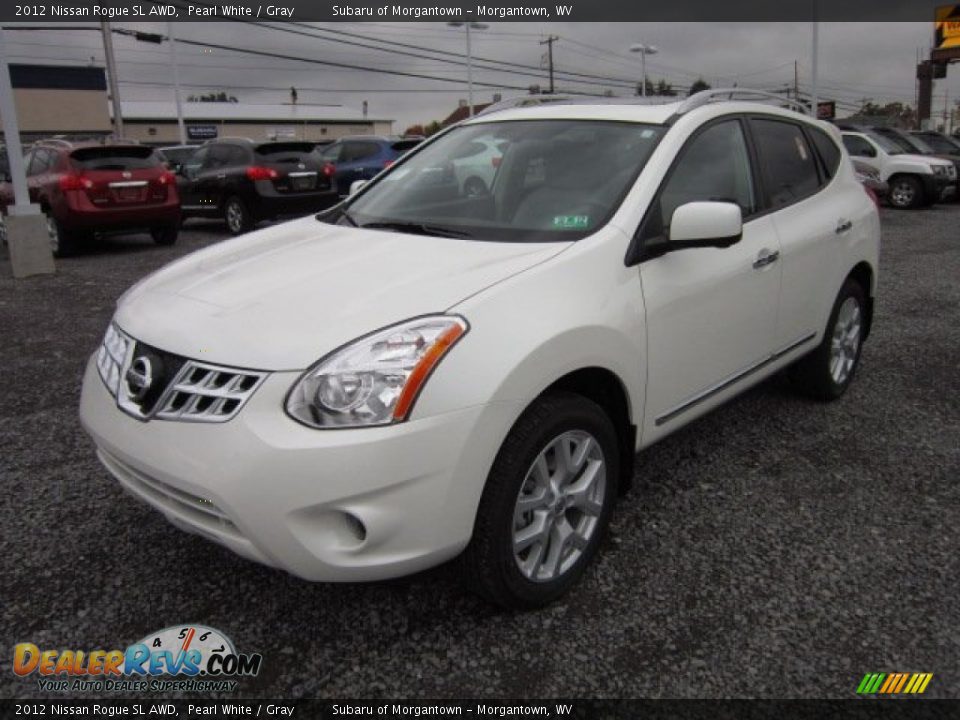 2012 Nissan Rogue SL AWD Pearl White / Gray Photo #3