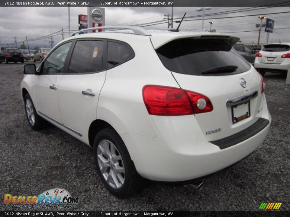 2012 Nissan Rogue SL AWD Pearl White / Gray Photo #5