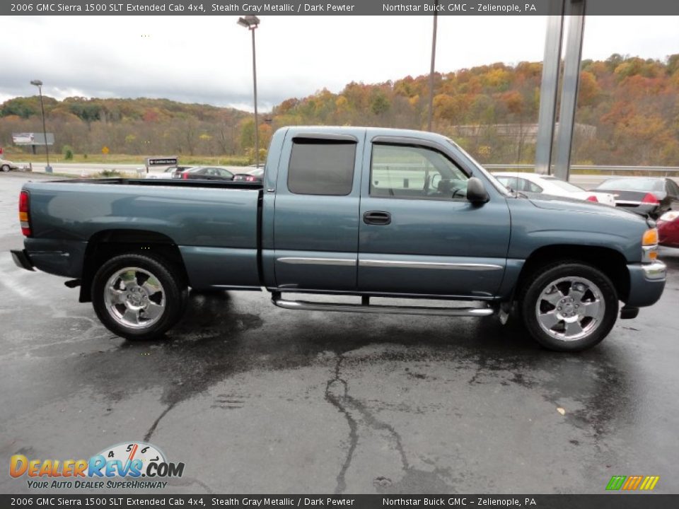 2006 GMC Sierra 1500 SLT Extended Cab 4x4 Stealth Gray Metallic / Dark Pewter Photo #6