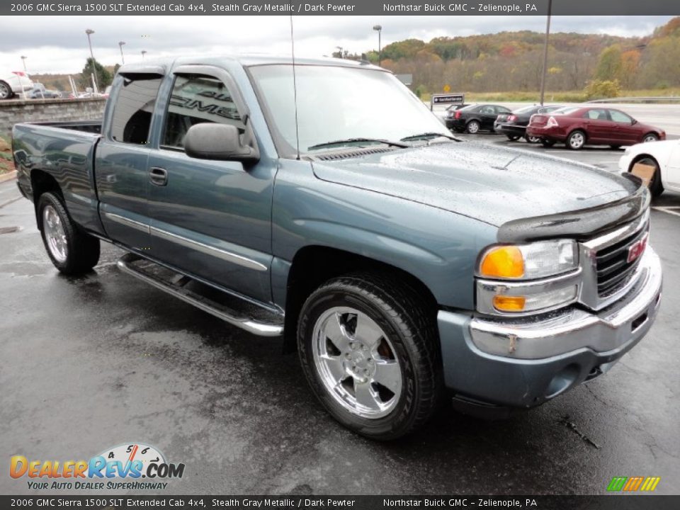 2006 GMC Sierra 1500 SLT Extended Cab 4x4 Stealth Gray Metallic / Dark Pewter Photo #7