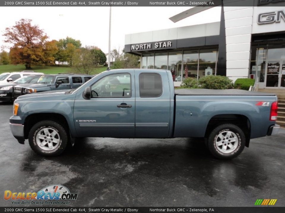 2009 GMC Sierra 1500 SLE Extended Cab 4x4 Stealth Gray Metallic / Ebony Photo #2