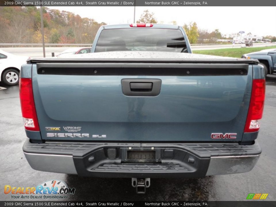 2009 GMC Sierra 1500 SLE Extended Cab 4x4 Stealth Gray Metallic / Ebony Photo #4