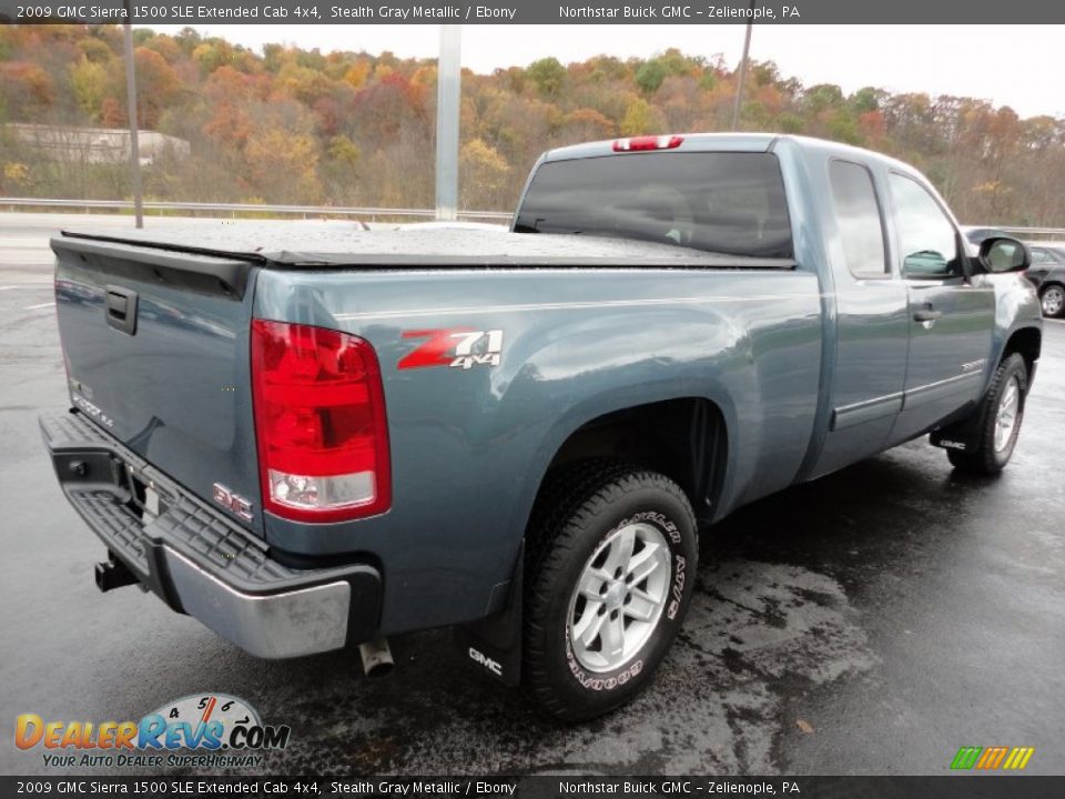 2009 GMC Sierra 1500 SLE Extended Cab 4x4 Stealth Gray Metallic / Ebony Photo #5