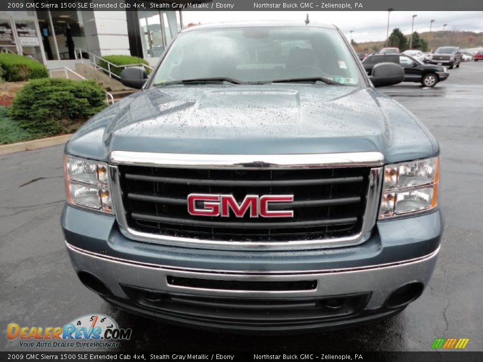 2009 GMC Sierra 1500 SLE Extended Cab 4x4 Stealth Gray Metallic / Ebony Photo #8