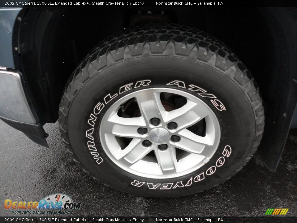 2009 GMC Sierra 1500 SLE Extended Cab 4x4 Stealth Gray Metallic / Ebony Photo #9