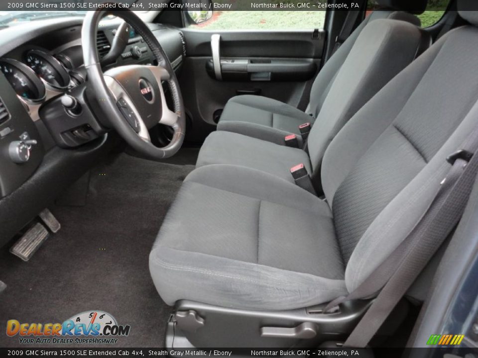 2009 GMC Sierra 1500 SLE Extended Cab 4x4 Stealth Gray Metallic / Ebony Photo #11