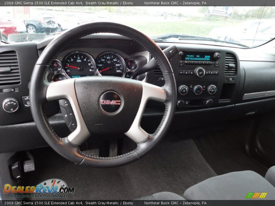 2009 GMC Sierra 1500 SLE Extended Cab 4x4 Stealth Gray Metallic / Ebony Photo #12