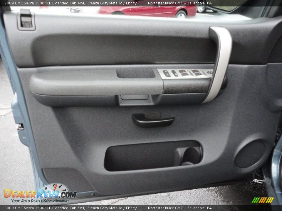 2009 GMC Sierra 1500 SLE Extended Cab 4x4 Stealth Gray Metallic / Ebony Photo #13