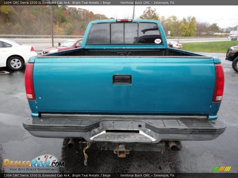 1994 GMC Sierra 1500 SL Extended Cab 4x4 Bright Teal Metallic / Beige Photo #4