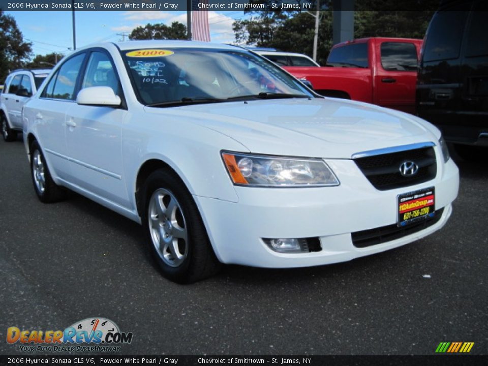 2006 Hyundai Sonata GLS V6 Powder White Pearl / Gray Photo #4