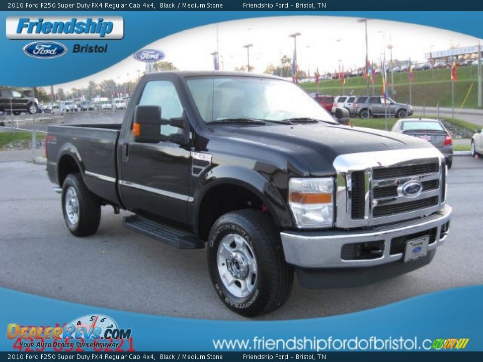 2010 Ford F250 Super Duty FX4 Regular Cab 4x4 Black / Medium Stone Photo #4