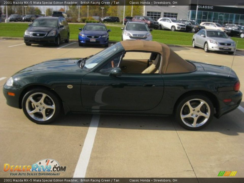 2001 Mazda MX-5 Miata Special Edition Roadster British Racing Green / Tan Photo #4