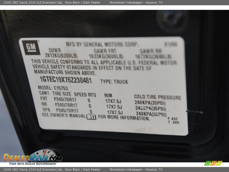 2006 GMC Sierra 1500 SLE Extended Cab Onyx Black / Dark Pewter Photo #9