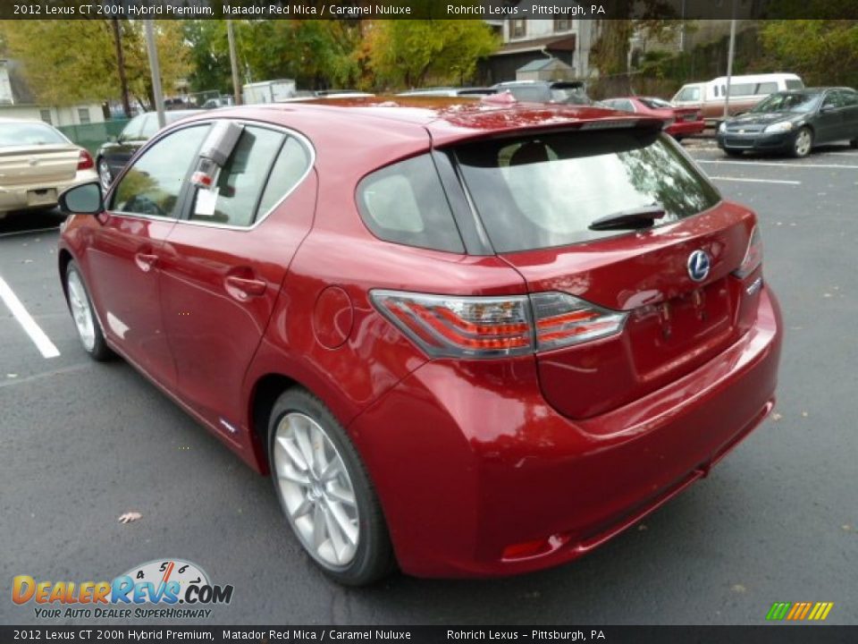 2012 Lexus CT 200h Hybrid Premium Matador Red Mica / Caramel Nuluxe Photo #2