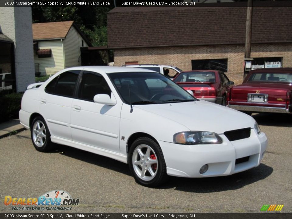 2003 Nissan Sentra SE-R Spec V Cloud White / Sand Beige Photo #3