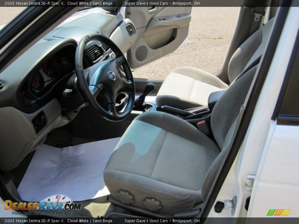 2003 Nissan Sentra SE-R Spec V Cloud White / Sand Beige Photo #28
