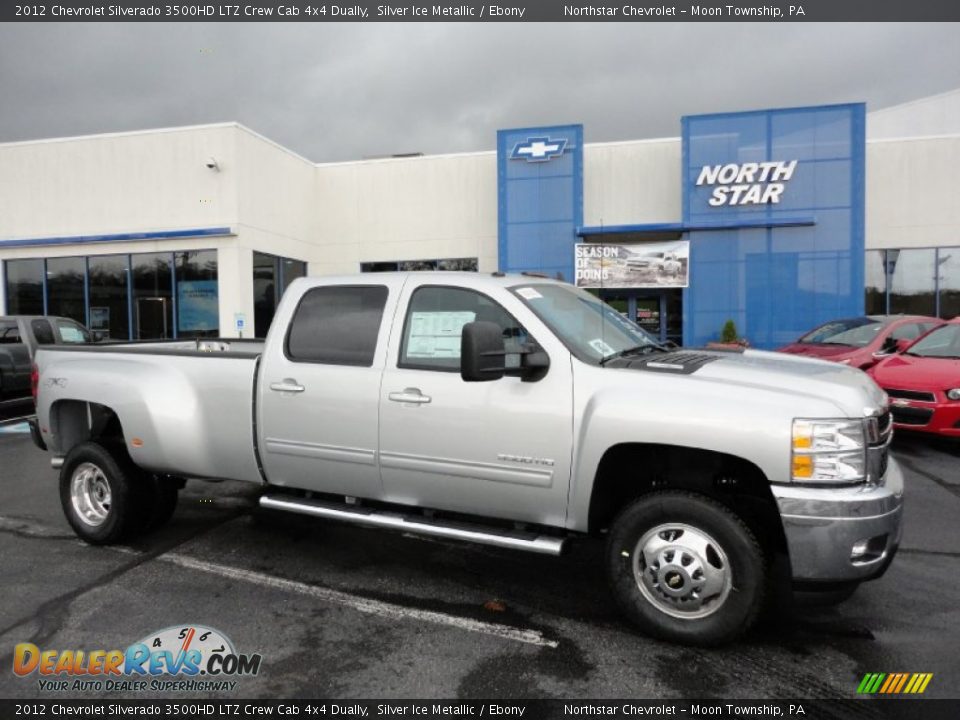 2012 Chevrolet Silverado 3500HD LTZ Crew Cab 4x4 Dually Silver Ice Metallic / Ebony Photo #1