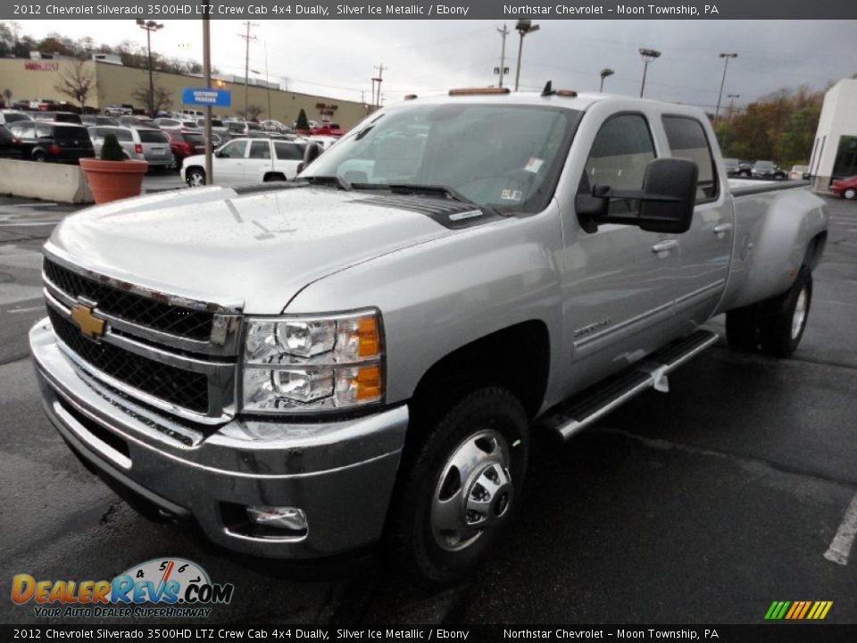 2012 Chevrolet Silverado 3500HD LTZ Crew Cab 4x4 Dually Silver Ice Metallic / Ebony Photo #3