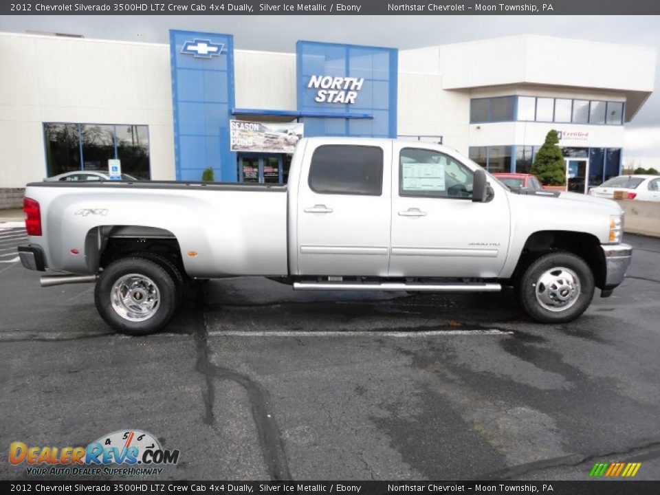 2012 Chevrolet Silverado 3500HD LTZ Crew Cab 4x4 Dually Silver Ice Metallic / Ebony Photo #8