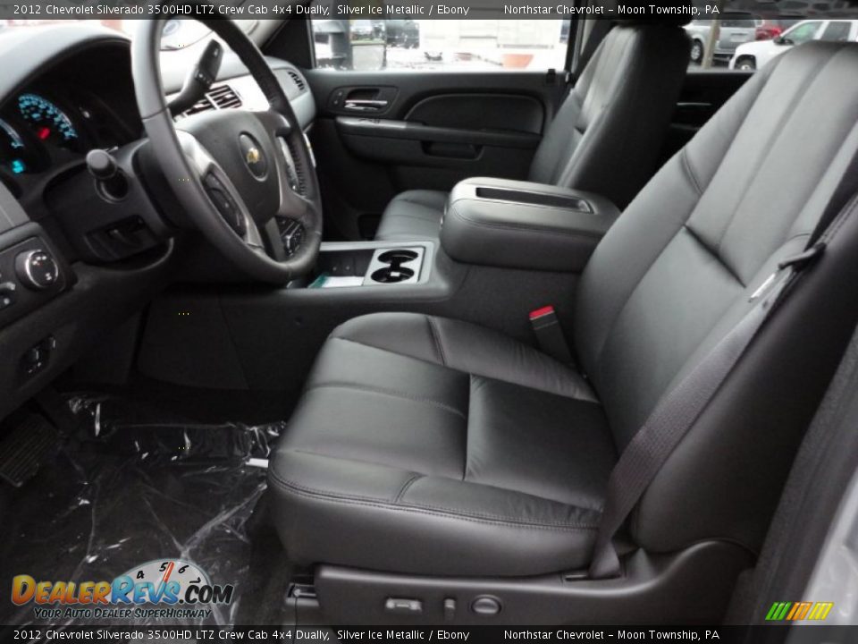 Ebony Interior - 2012 Chevrolet Silverado 3500HD LTZ Crew Cab 4x4 Dually Photo #10