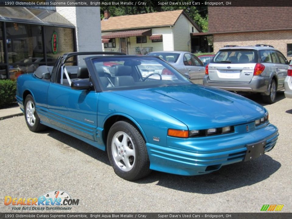 Bright Aqua Blue Metallic 1993 Oldsmobile Cutlass Supreme Convertible Photo #1