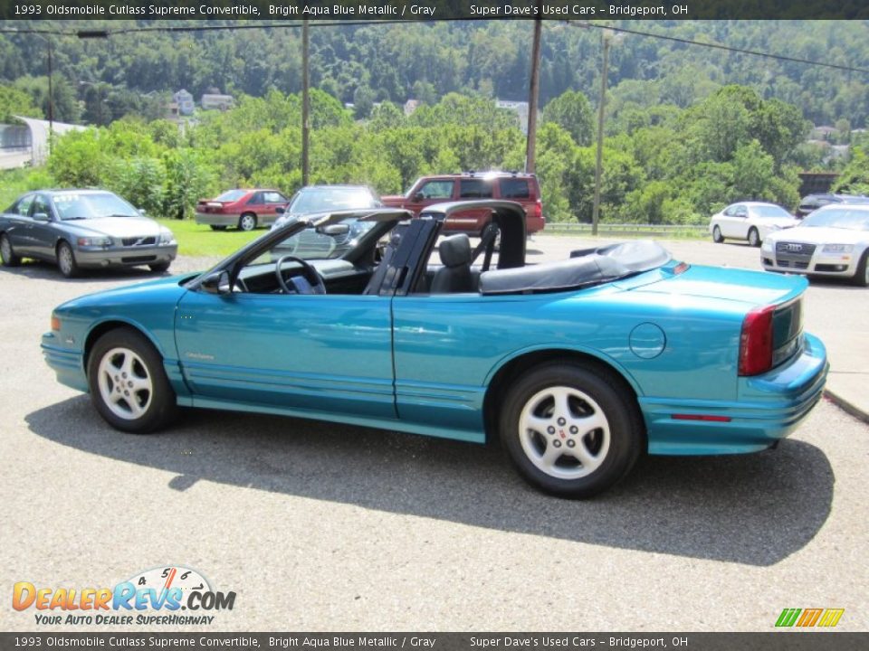 1993 Oldsmobile Cutlass Supreme Convertible Bright Aqua Blue Metallic / Gray Photo #5