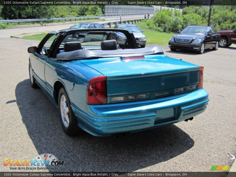 1993 Oldsmobile Cutlass Supreme Convertible Bright Aqua Blue Metallic / Gray Photo #6