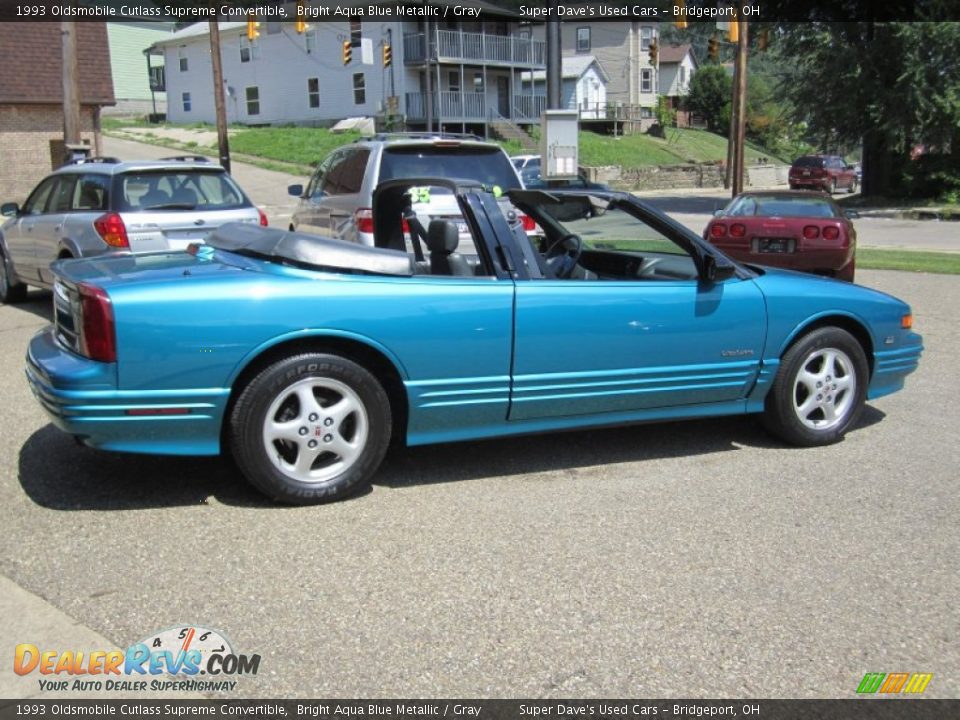 Bright Aqua Blue Metallic 1993 Oldsmobile Cutlass Supreme Convertible Photo #8