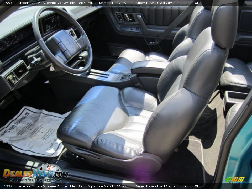 1993 Oldsmobile Cutlass Supreme Convertible Bright Aqua Blue Metallic / Gray Photo #15