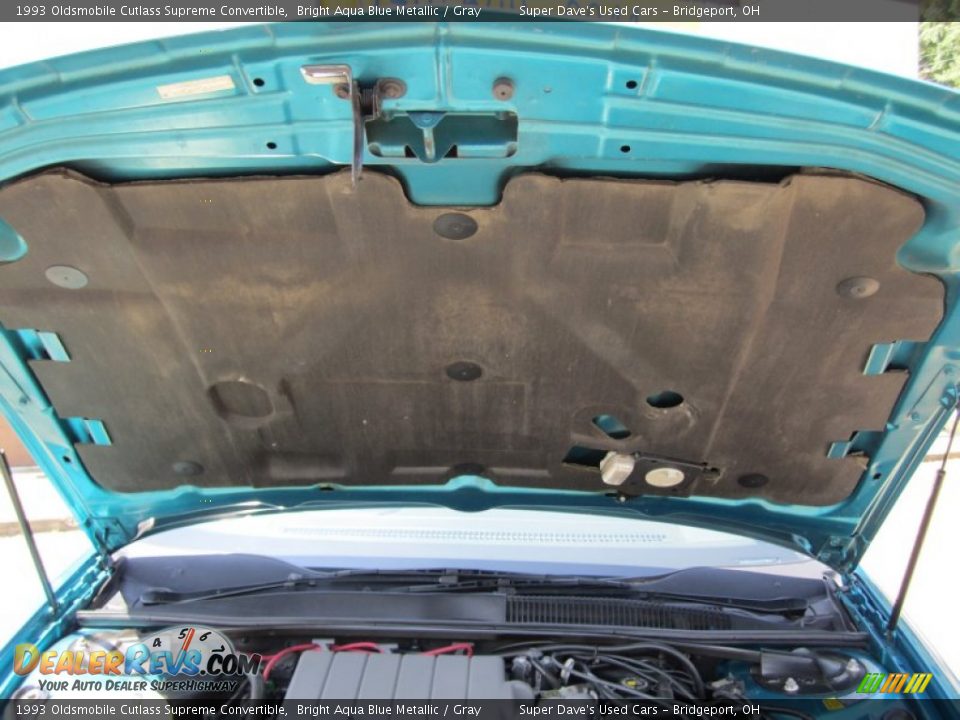 1993 Oldsmobile Cutlass Supreme Convertible Bright Aqua Blue Metallic / Gray Photo #22