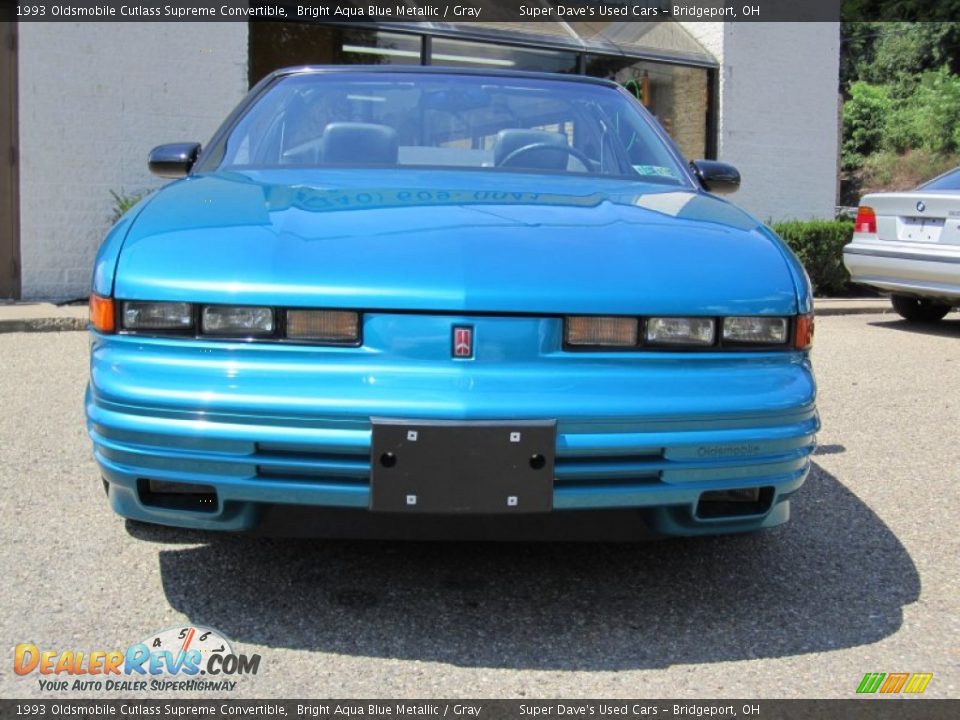 1993 Oldsmobile Cutlass Supreme Convertible Bright Aqua Blue Metallic / Gray Photo #23