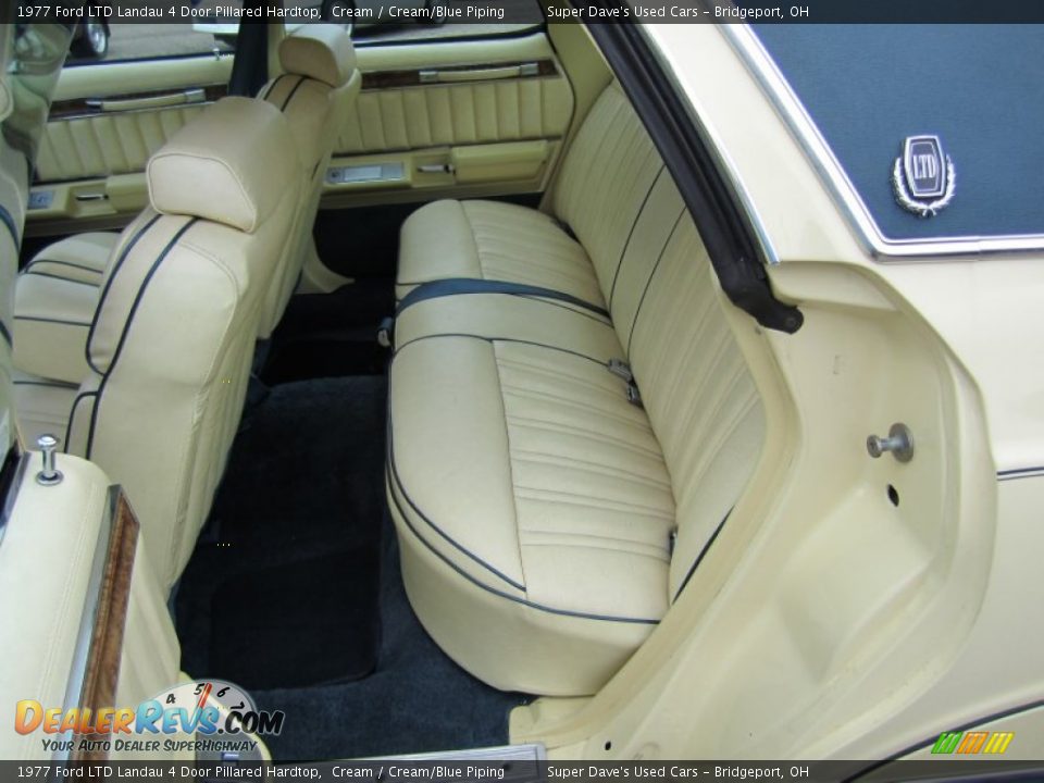 Cream/Blue Piping Interior - 1977 Ford LTD Landau 4 Door Pillared Hardtop Photo #23