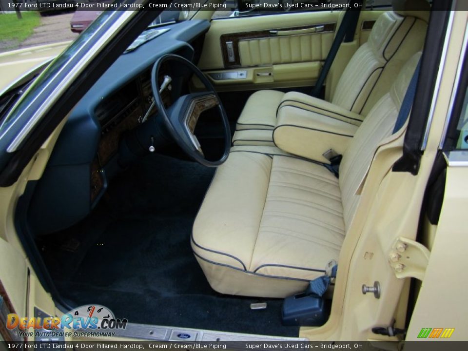 Cream/Blue Piping Interior - 1977 Ford LTD Landau 4 Door Pillared Hardtop Photo #25