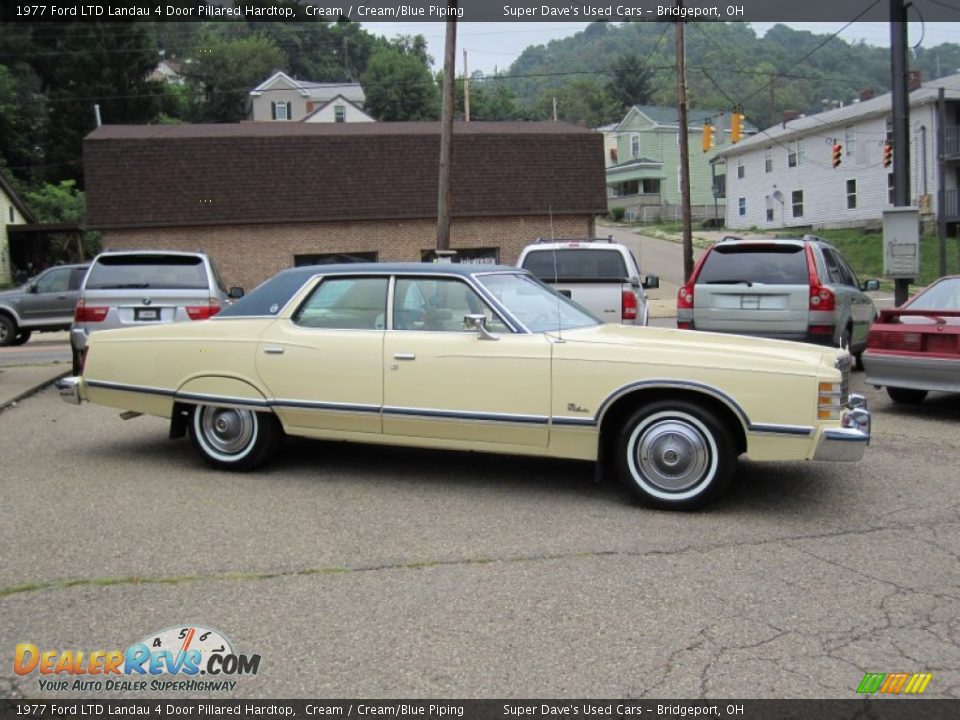 1977 Ford LTD Landau 4 Door Pillared Hardtop Cream / Cream/Blue Piping Photo #29