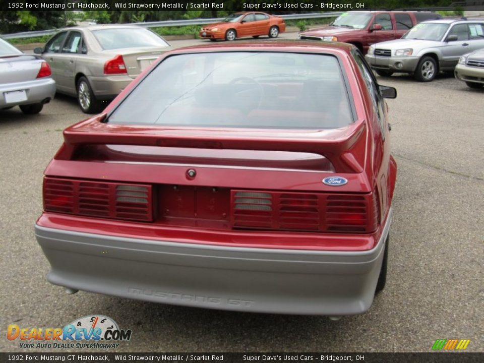 1992 Ford Mustang GT Hatchback Wild Strawberry Metallic / Scarlet Red Photo #8