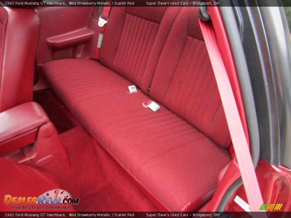 Scarlet Red Interior - 1992 Ford Mustang GT Hatchback Photo #14