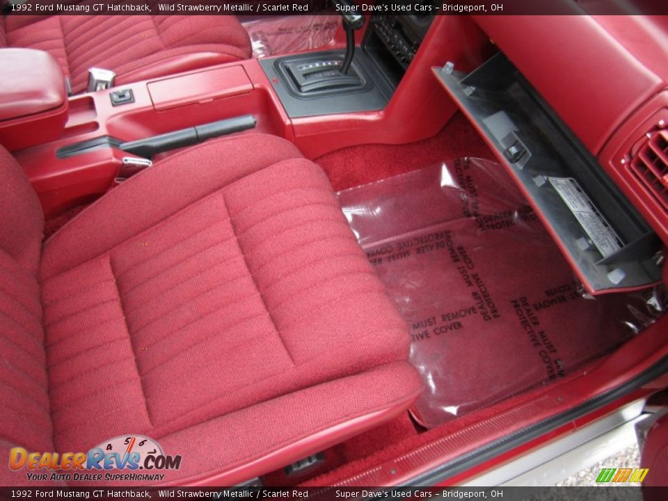 Scarlet Red Interior - 1992 Ford Mustang GT Hatchback Photo #17