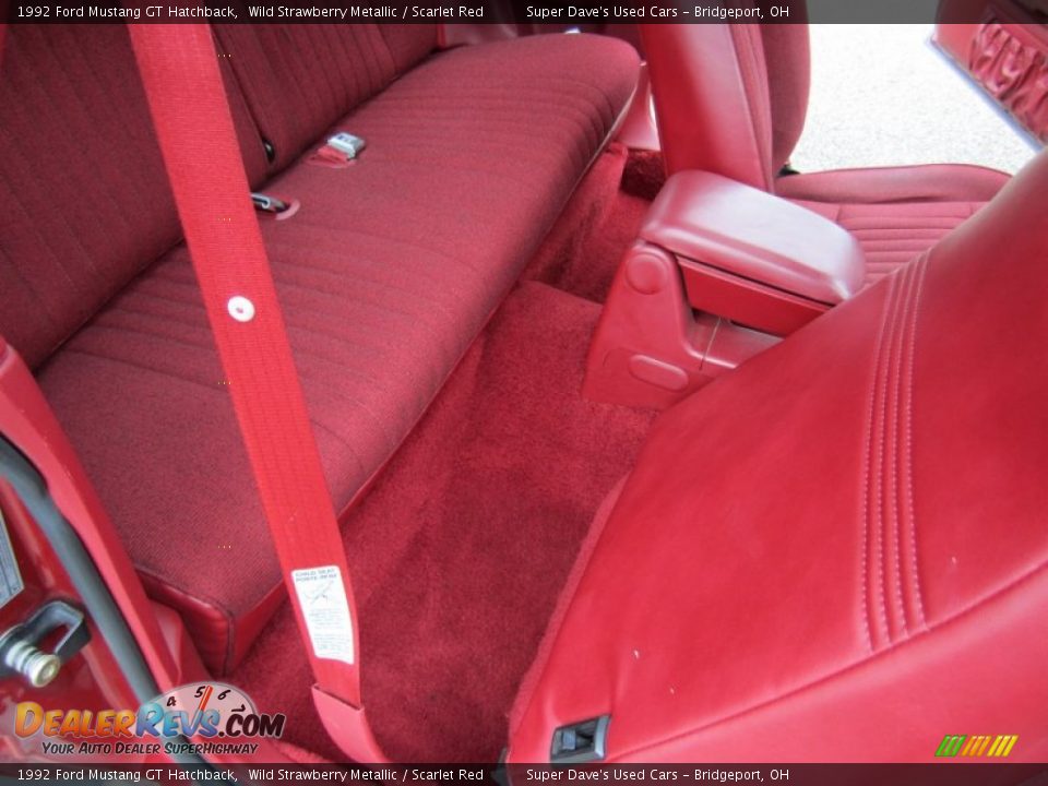 Scarlet Red Interior - 1992 Ford Mustang GT Hatchback Photo #18