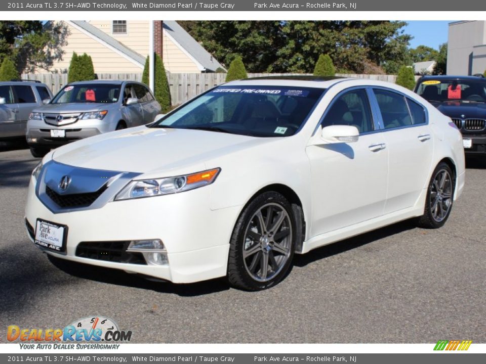 2011 Acura TL 3.7 SH-AWD Technology White Diamond Pearl / Taupe Gray Photo #7