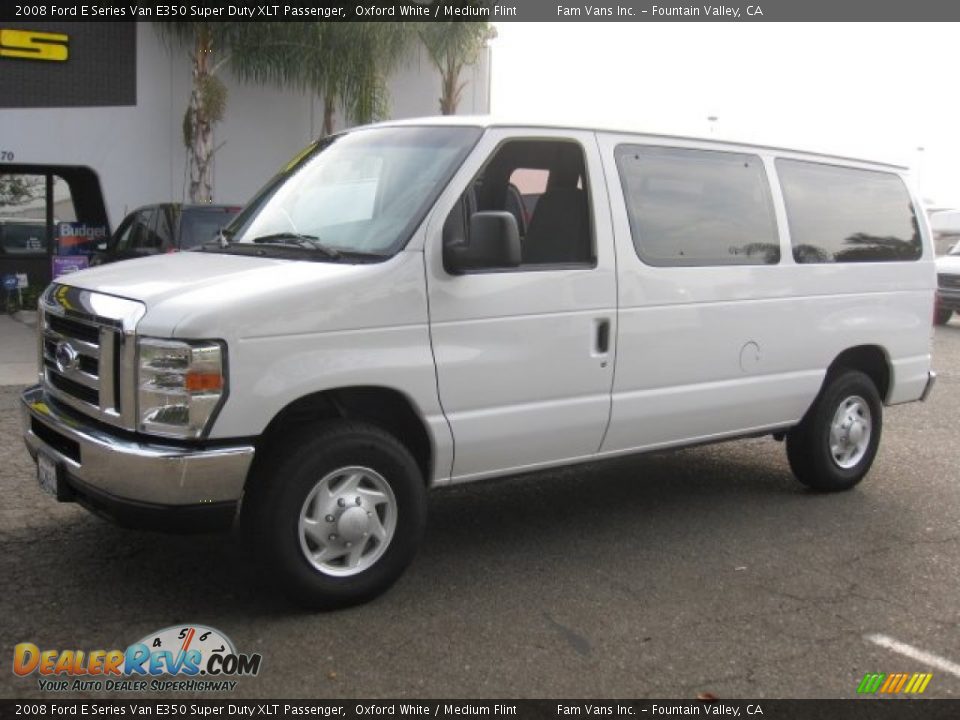 2008 Ford E Series Van E350 Super Duty XLT Passenger Oxford White / Medium Flint Photo #3