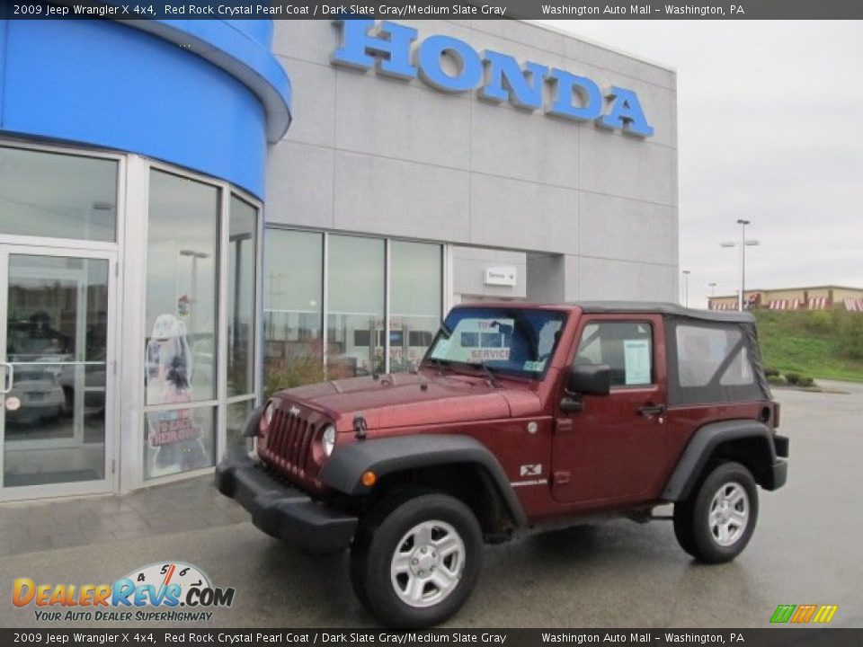 2009 Jeep Wrangler X 4x4 Red Rock Crystal Pearl Coat / Dark Slate Gray/Medium Slate Gray Photo #1