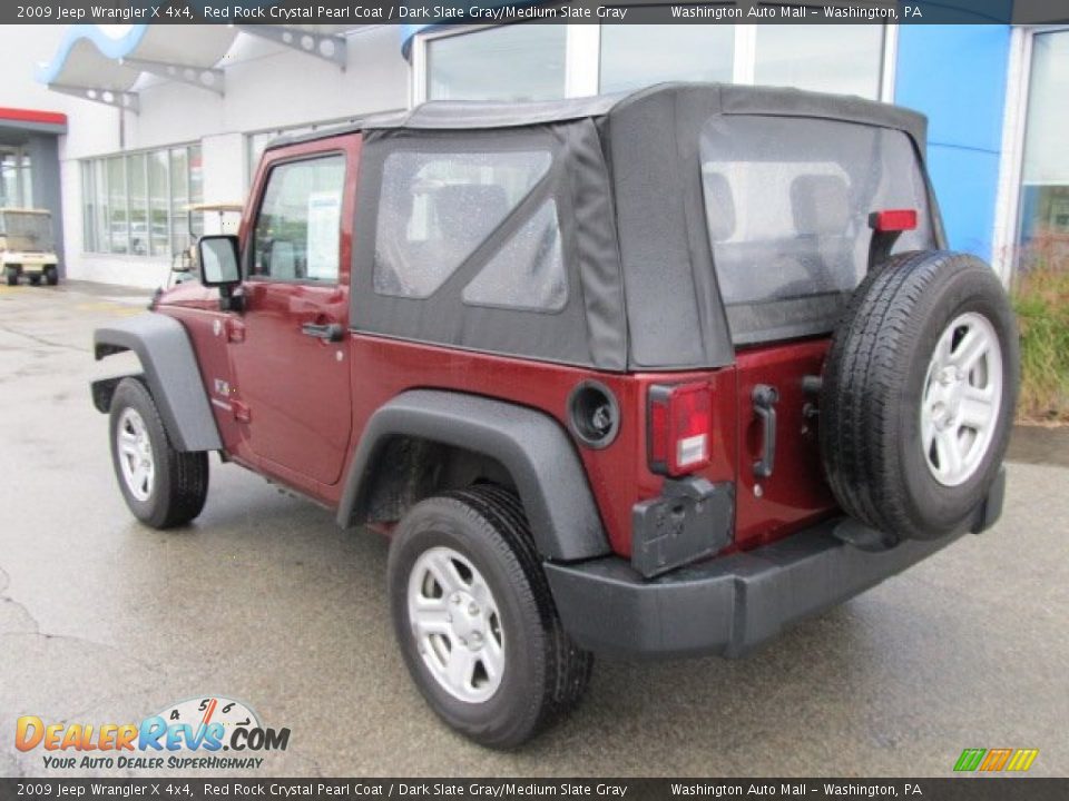 2009 Jeep Wrangler X 4x4 Red Rock Crystal Pearl Coat / Dark Slate Gray/Medium Slate Gray Photo #5