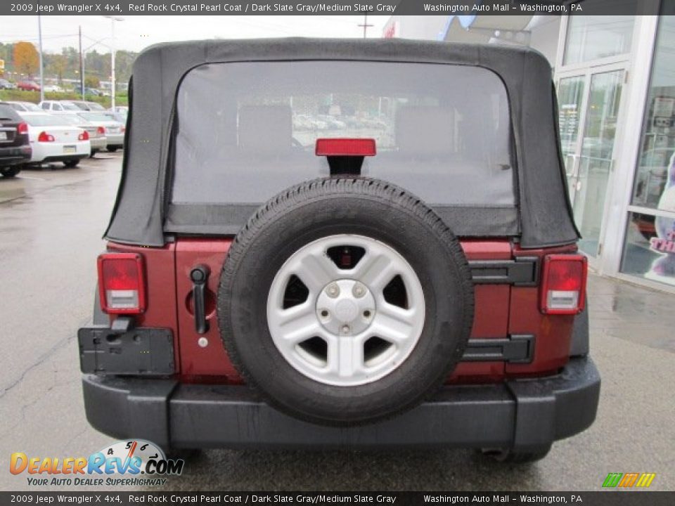 2009 Jeep Wrangler X 4x4 Red Rock Crystal Pearl Coat / Dark Slate Gray/Medium Slate Gray Photo #6