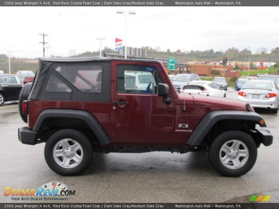 2009 Jeep Wrangler X 4x4 Red Rock Crystal Pearl Coat / Dark Slate Gray/Medium Slate Gray Photo #9